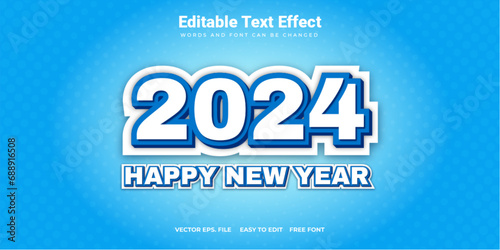 Happy New Year 2024 Editable Text Effect