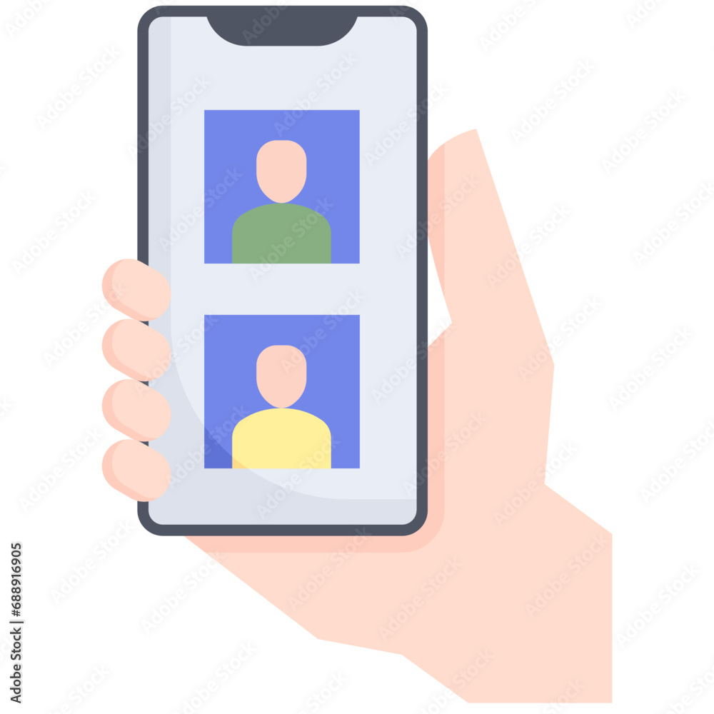 Video conference on mobile icon. Flat design. For presentation, graphic design, mobile application. Video conference on mobile icon. Flat design. For presentation, graphic design, mobile application.