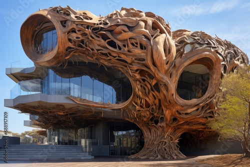 building that is a work of art, with sculptures integrated into its very structure
