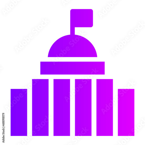 government building gradient icon