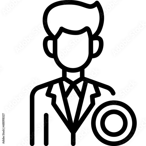 Abstain icon. Outline design. For presentation, graphic design, mobile application.