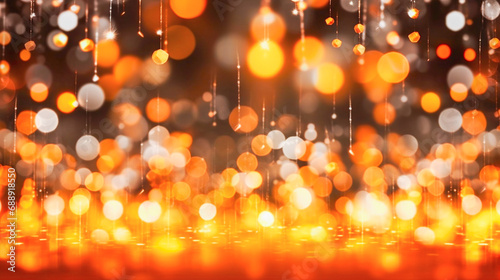 Twinkly lights and Christmas bokeh background in gold color