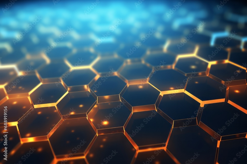 Digital hexagon abstract background with glow Digital hexagon abstract background with glow