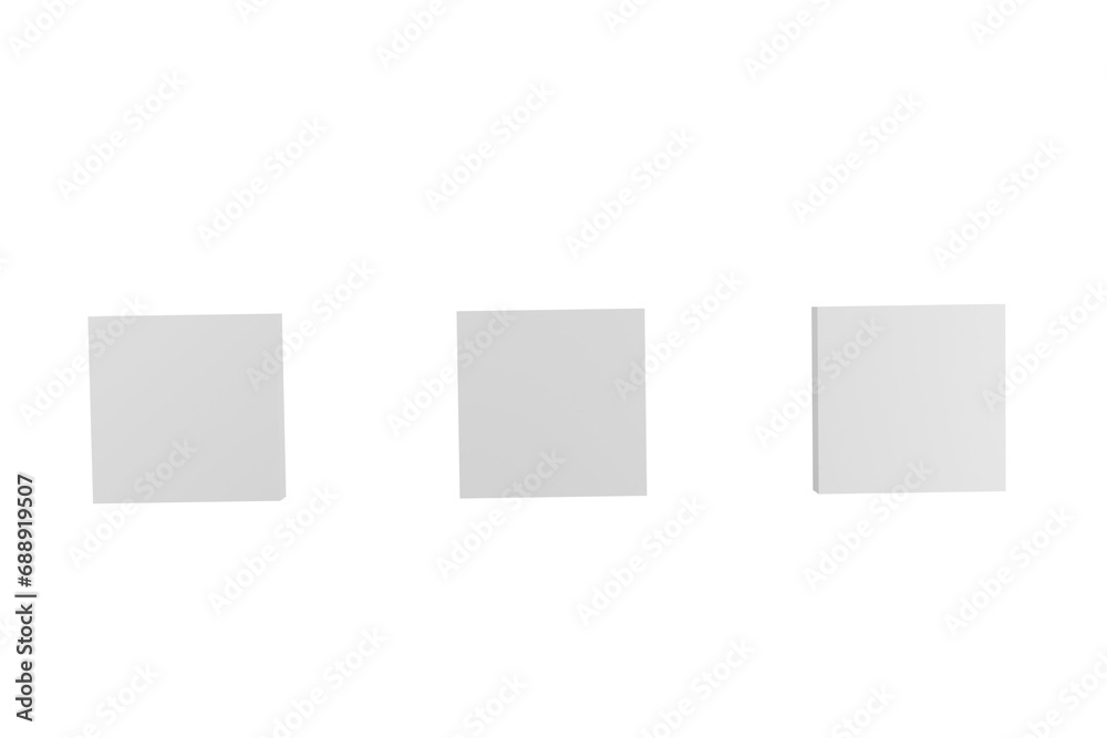 Plastic or paper white business card isolated on transparent background