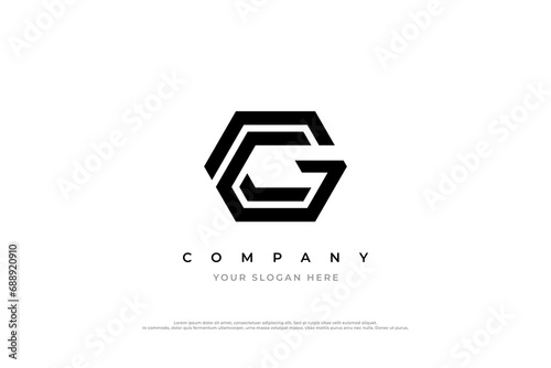 Initial Letter CG or GC Monogram Logo Design