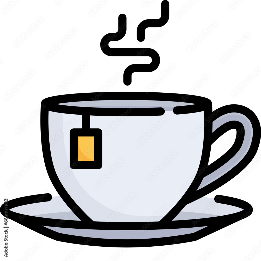 Tea icon. Filled outline design. For presentation, graphic design, mobile application. Tea icon. Filled outline design. For presentation, graphic design, mobile application.