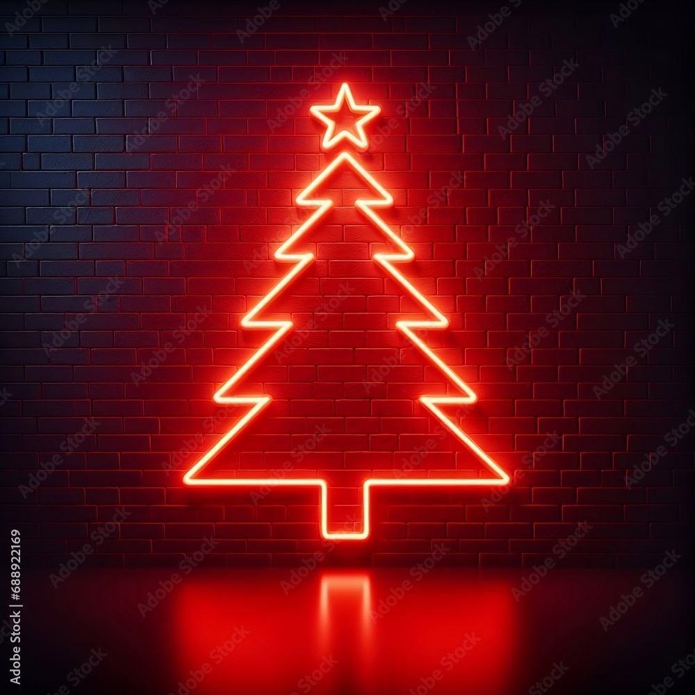 árbol navideño de neón rojo árbol navideño de neón rojo