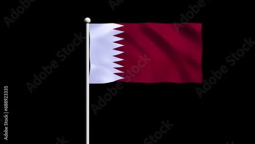 Qatar Flag Blowing in Wind 4k Realistic flag waving animation seamless loop background for patriotic, political, military, election, history, memorial, independence day, football, documentary