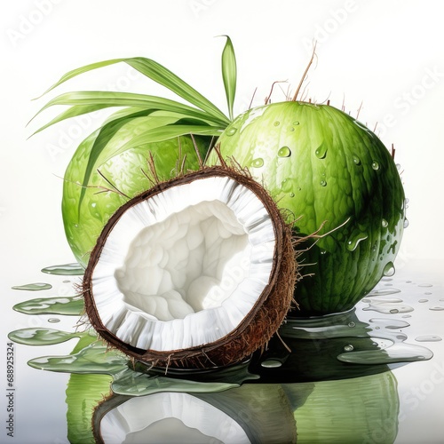coconut watercolor made by generative ai