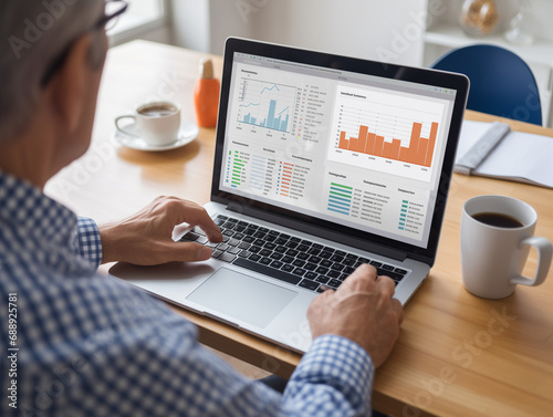 A Photo of a Person Using an Online Tool to Compare Different Retirement Plans