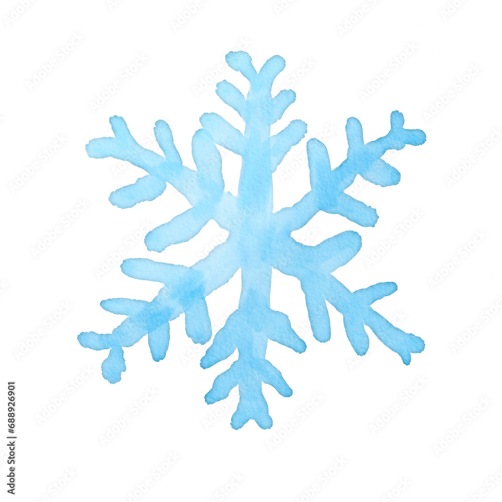 snow flake watercolor style.
