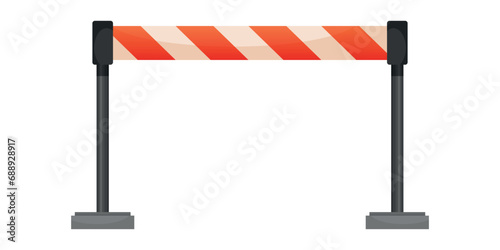 Vector cartoon image of prohibition tape. Concept of warning signals for pedestrians and drivers. Traffic sign. Safety for children. Elements for your design.