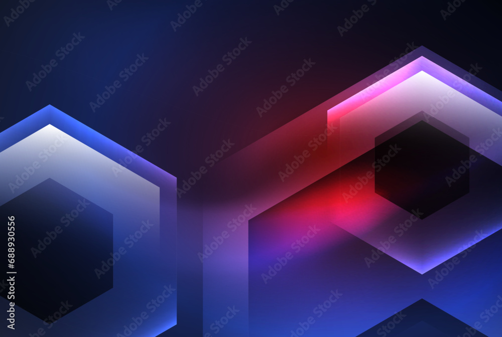 Arrow hexagon neon light glowing shapes background. Vector illustration For Wallpaper, Banner, Background, Card, Book Illustration, landing page Arrow hexagon neon light glowing shapes background. Vector illustration For Wallpaper, Banner, Background, Card, Book Illustration, landing page