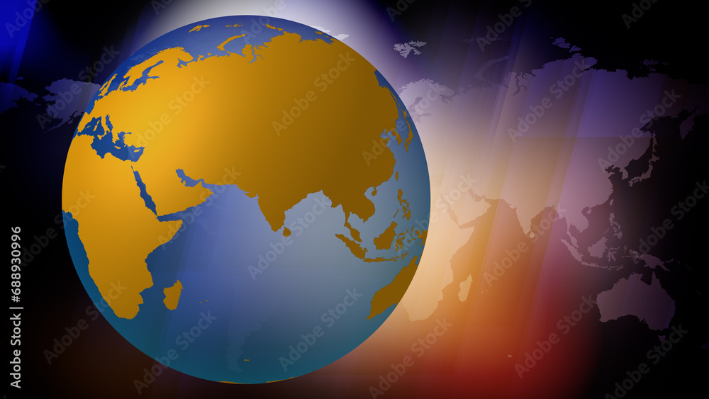 News backdrop global map and globe for international news media, world ...