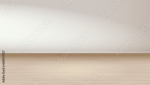 自然光が差し込むフローリングの部屋、アスペクト比16:9 photo