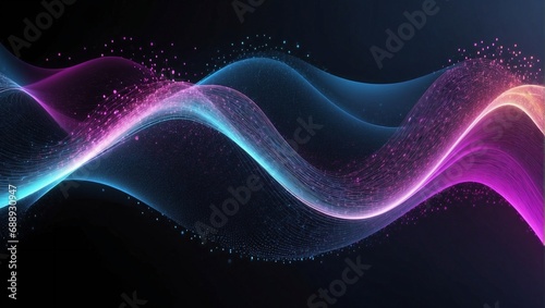 Abstract background of waves and particles in motion. Generative AI