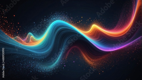 Abstract background of waves and particles in motion. Generative AI