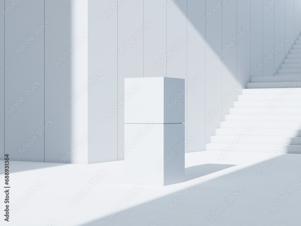 White Blank Sign Mockup 3D Rendered Mockup with Realistic Background