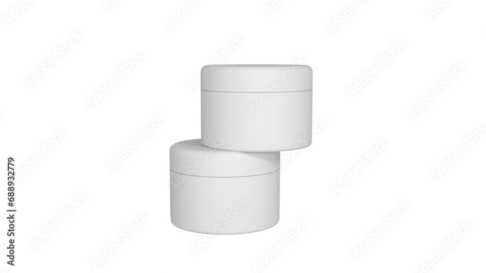3D rendered Cosmetics Jar mock up. Packaging clear Cosmetic cream on isolated Light Grey background 3D rendered Cosmetics Jar mock up. Packaging clear Cosmetic cream on isolated Light Grey background