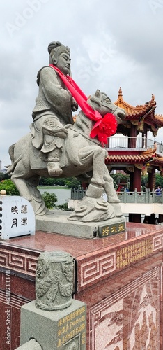 The actaeon statue on the way leading to the Xiangtiang God statue, Zuoying Yuandi Temple at Lotus Pond in Zuoying district,Kaohsiung City, Taiwan photo