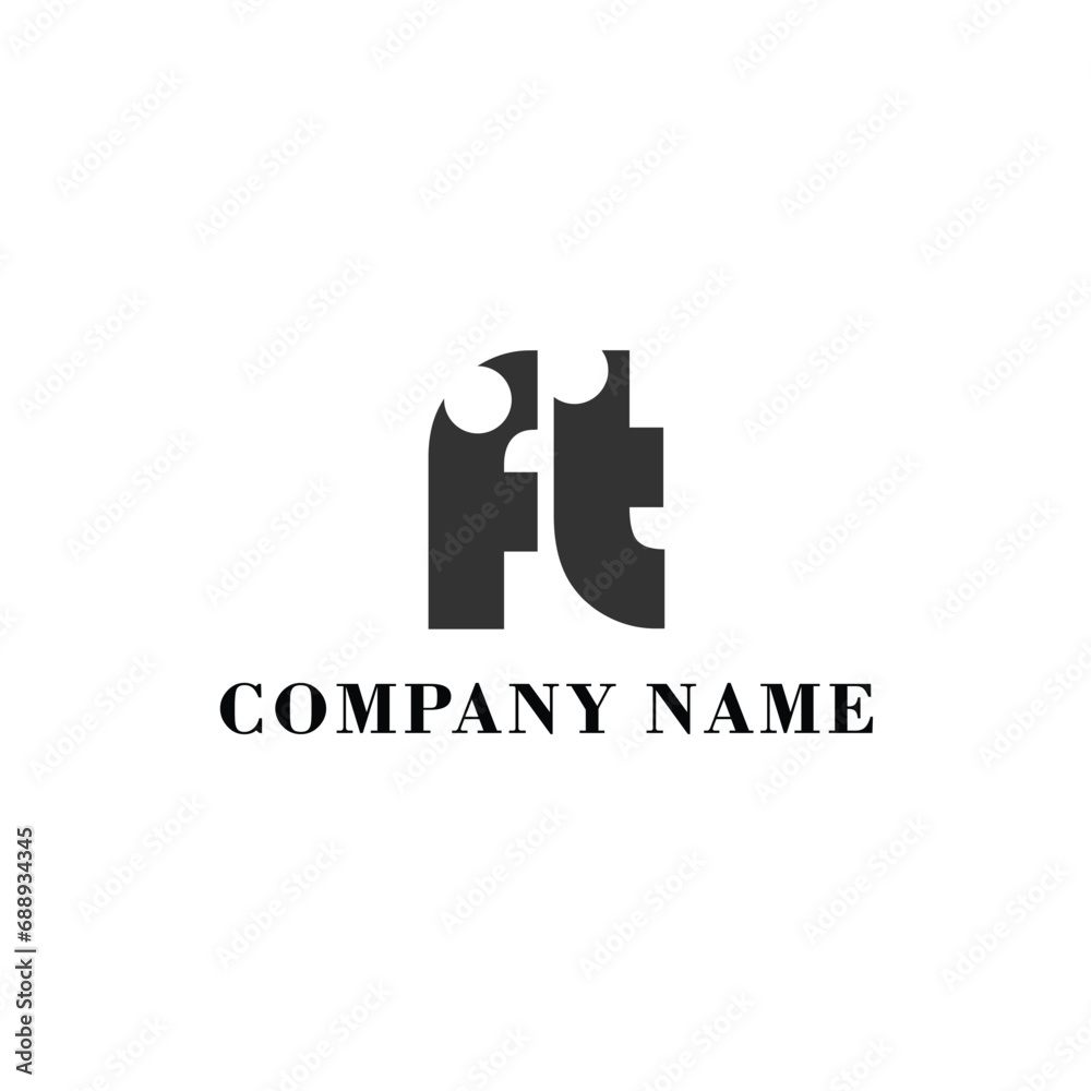 FT Initial logo elegant logotype corporate font idea unity