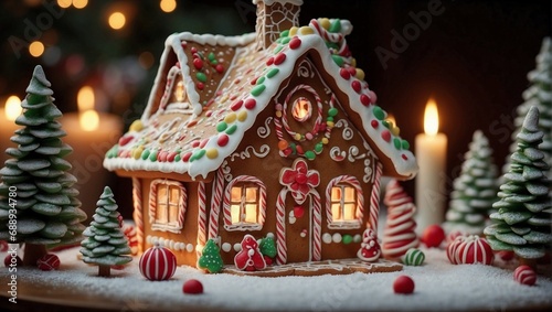 Gingerbread and Chocolate Houses: A Whimsical Christmas Tradition. Generative AI