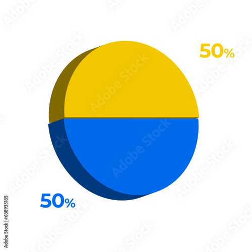 Free Download 50 50 percentage 3d pie chart vector illustration eps - GFXLoad