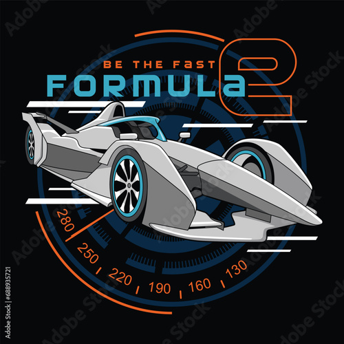Vector modern formula e racing car with flat design