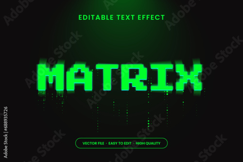 Matrix text style effect template editable text effect