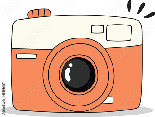 Cute hand-drawn camera doodle vector illustration