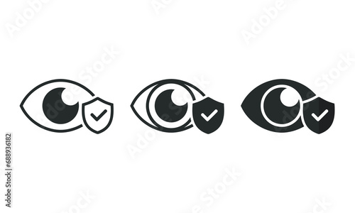 Eye shield checklist icon. Illustration vector