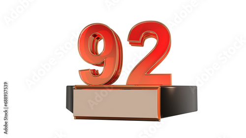 Number on podium3d number 92