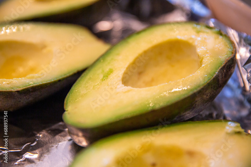 Sliced half of avocado
