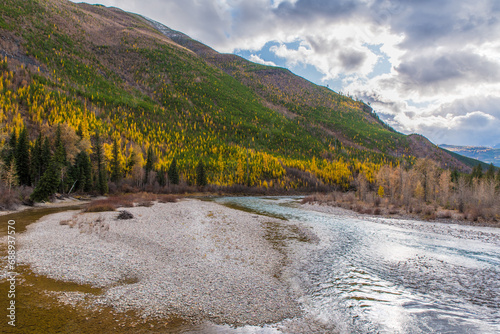 Low Water River Bend In Glacier National Park photo