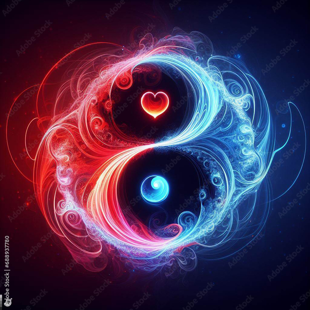 Yin yang flame symbol yin yang on space background. Illustration for websites, wallpapers and much more. Created using generative ai tools Yin yang flame symbol yin yang on space background. Illustration for websites, wallpapers and much more. Created using generative ai tools