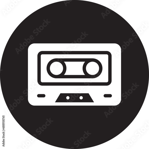 radio cassette glyph icon