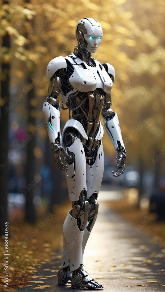 Sleek and Futuristic: High-Tech Robot with a Woman-Inspired Design. Generative AI Sleek and Futuristic: High-Tech Robot with a Woman-Inspired Design. Generative AI