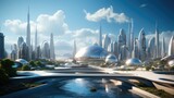 Futuristic advanced city with Realistic.
