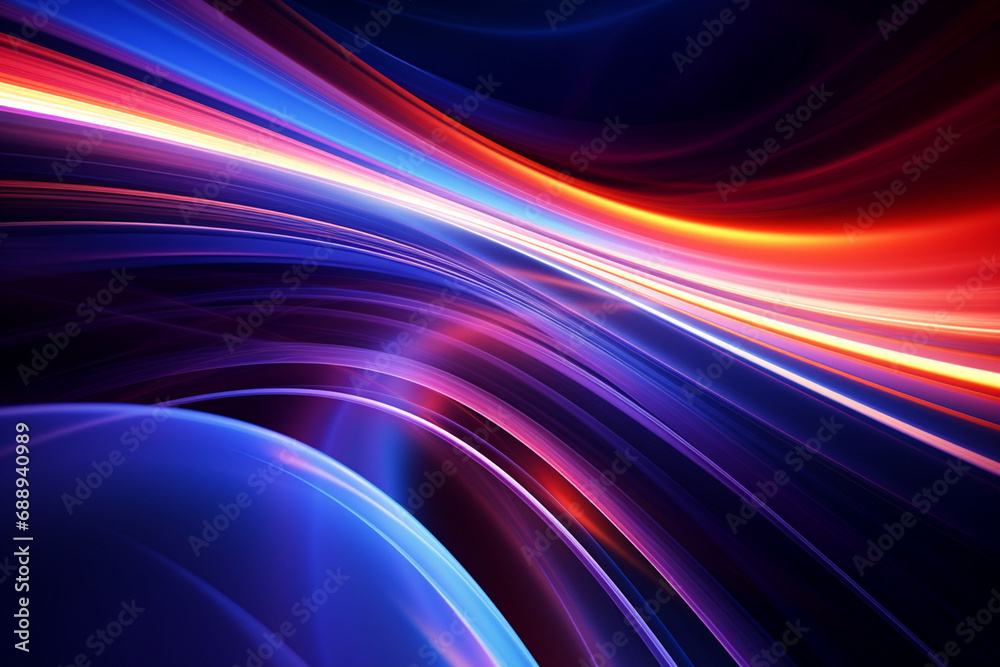 Abstract Neon Wave Background created with Generative AI Abstract Neon Wave Background created with Generative AI