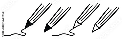 Writing Pencil Silhouette Vector. Hand Drawn