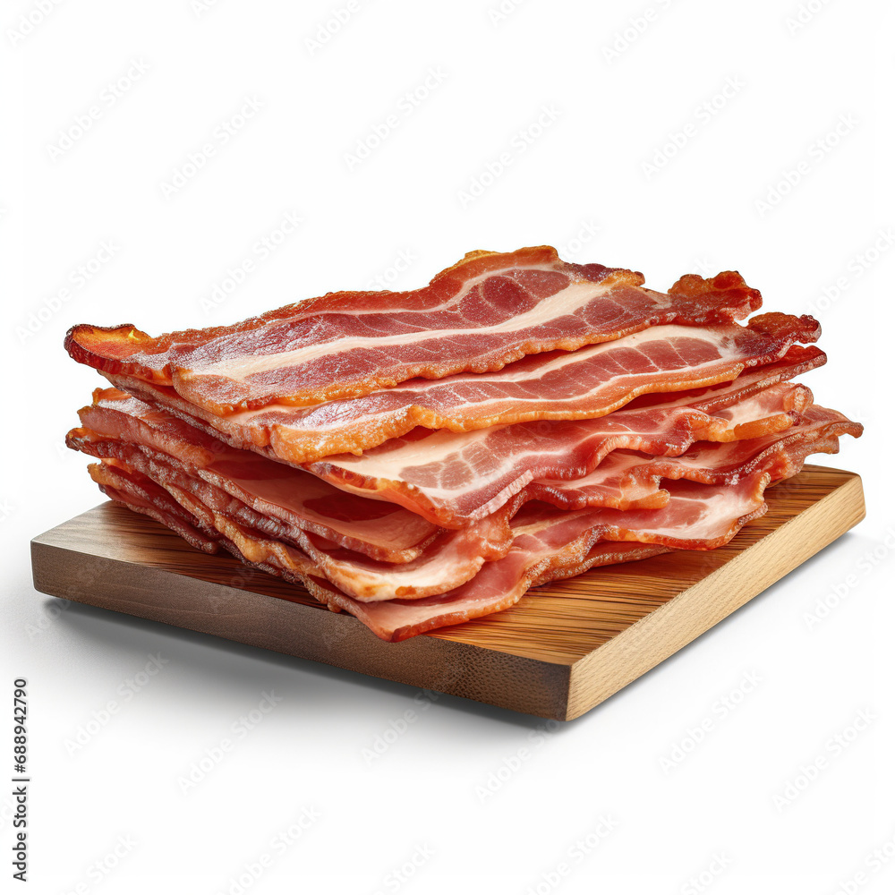 slices of bacon isolated on white background slices of bacon isolated on white background