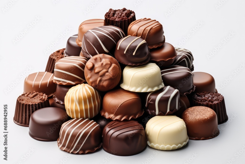 Variety of Chocolates Isolated on a Transparent Background. Variety of Chocolates Isolated on a Transparent Background.
