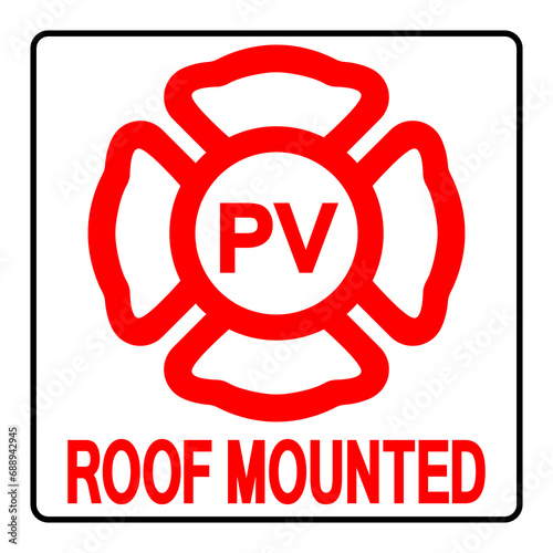 Roof Mounted Solar Panel Symbol Sign, Vector Illustration, Isolate On White Background Label. EPS10