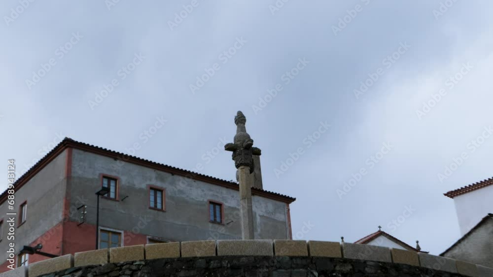 Stone Statue Overlooking Vinhais, Bragança, Portugal Stone Statue Overlooking Vinhais, Bragança, Portugal