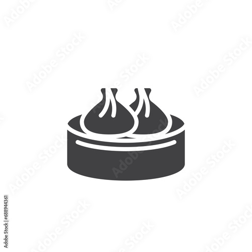 Chinese dumplings vector icon