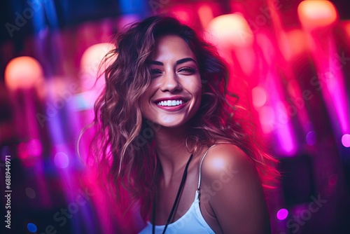 Neon colors woman background 