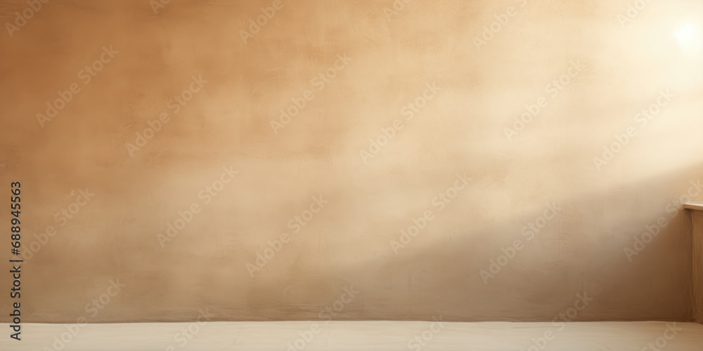 Empty beige room with light from window Empty beige room with light from window