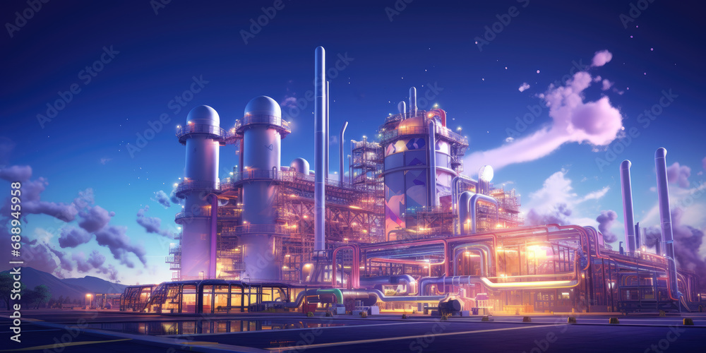 Fototapeta premium oil refinery factory plant