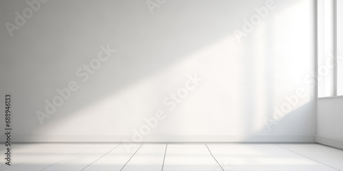 empty white room with light from window