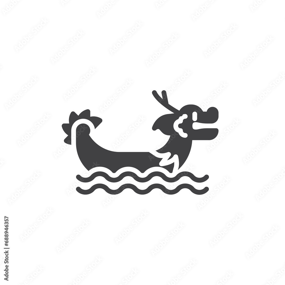 Chinese dragon boat vector icon Chinese dragon boat vector icon